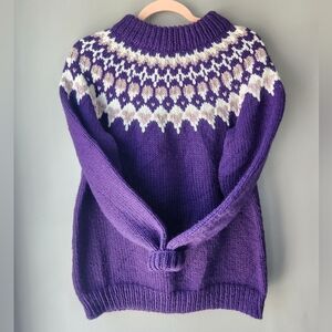 Hand-Knit Icelandic-style Nordic Yoke Sweater Fairisle Sweater ❄️